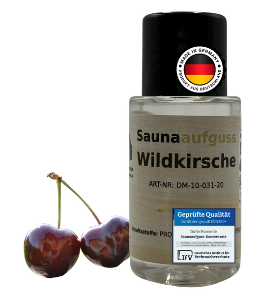 Flasche 20ml Wildkirsche mit Duftbestandteil und Qualitätssigel
