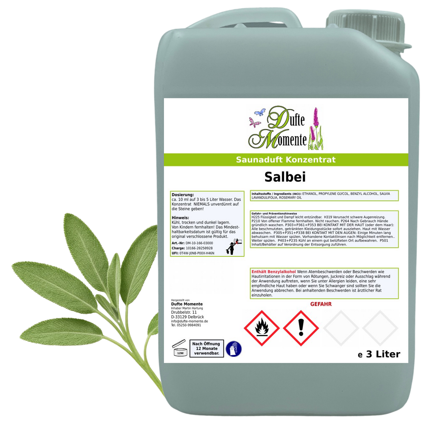 Salbei Saunaaufguss-Konzentrat | 250 ml – 3 L | Würzig & Kräuterig