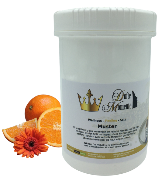 Orange - 1 kg Salz Körperpeeling, mit BIO-Meersalz