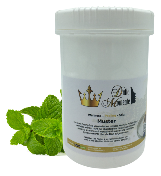 Pfefferminze - 1 kg Salz Körperpeeling, mit BIO-Meersalz