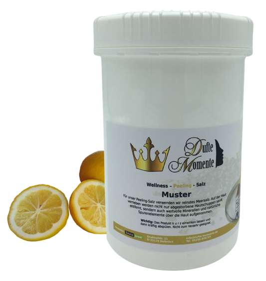 Zitrone - 1 kg Salz Körperpeeling, mit BIO-Meersalz