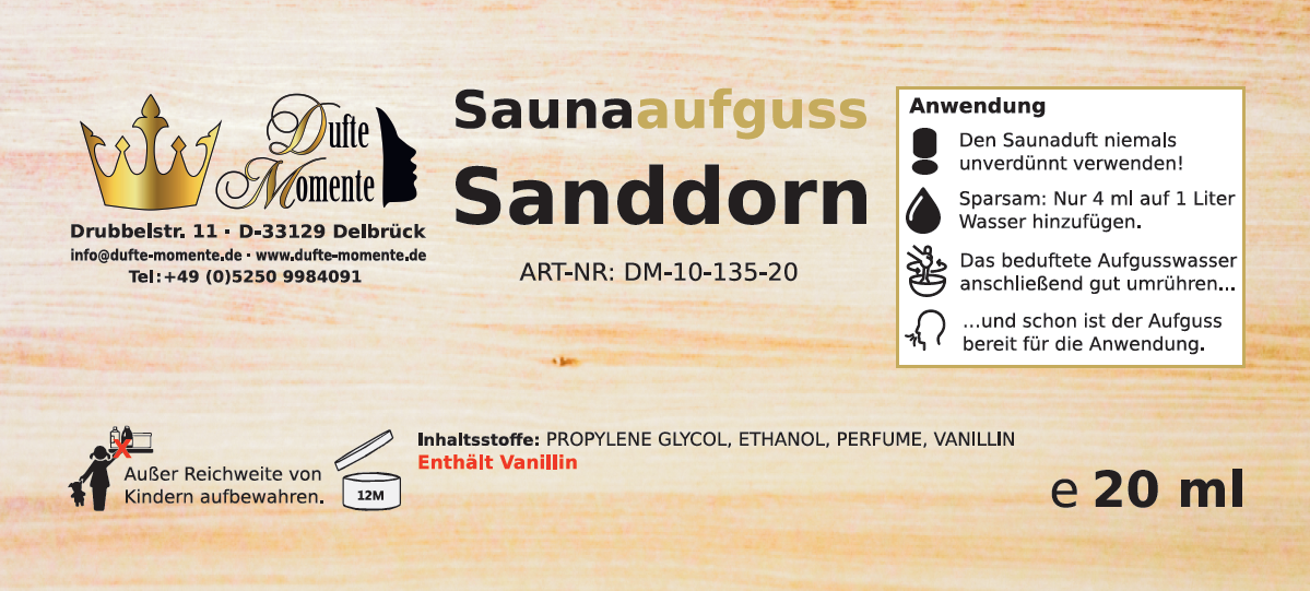 Etikett 20ml Sanddorn