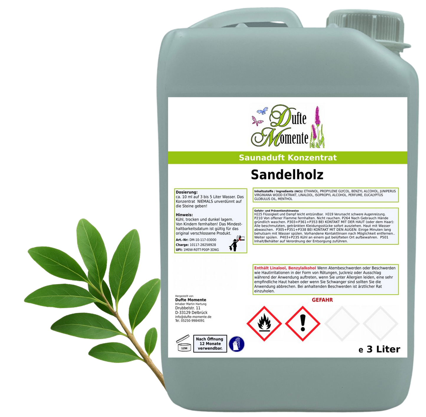 Sandelholz Saunaaufguss-Konzentrat | 250 ml – 3 L | Profi-Qualität