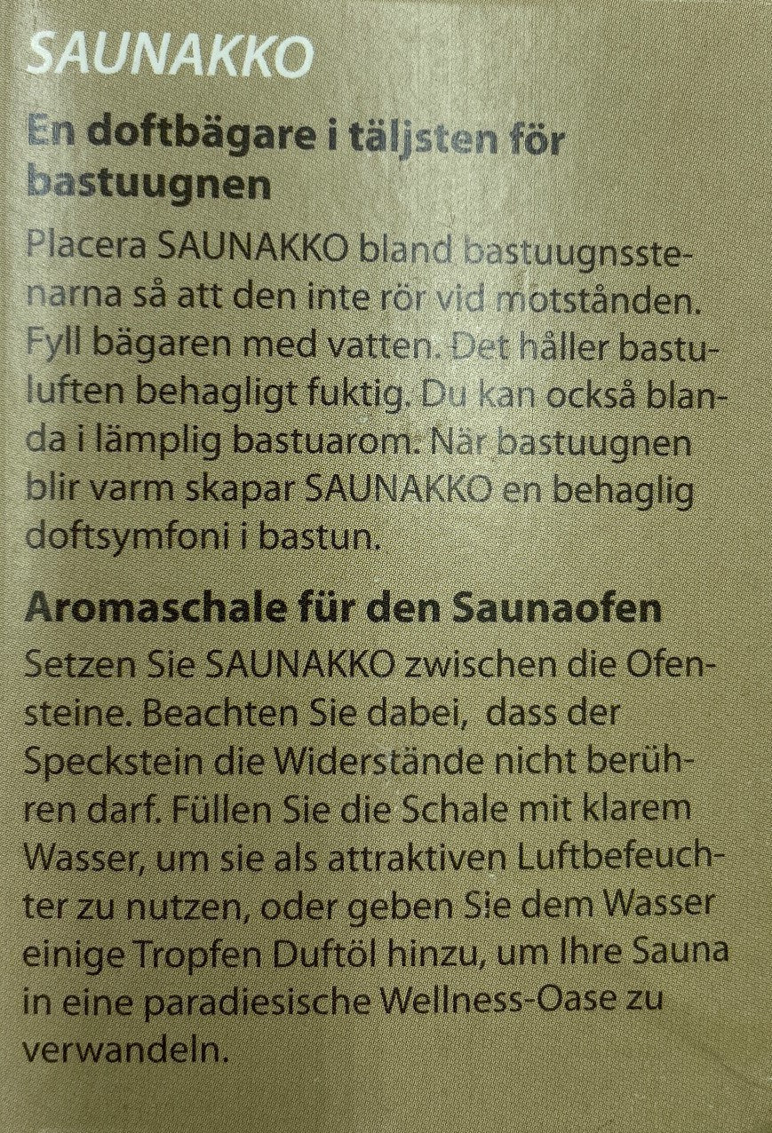 Saunakko Umverpackung