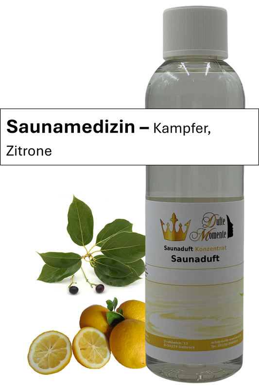 Saunaaufguss Saunamedizin in 250ml Flasche mit Duftbanner