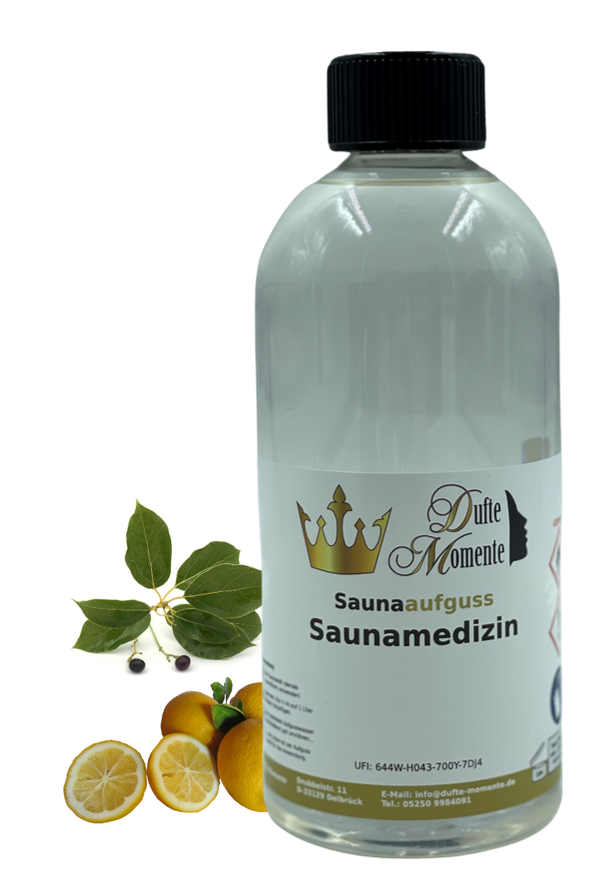 Saunamedizin Saunaaufguss-Konzentrat | 250 ml – 3 L | Kampfer & Zitrone