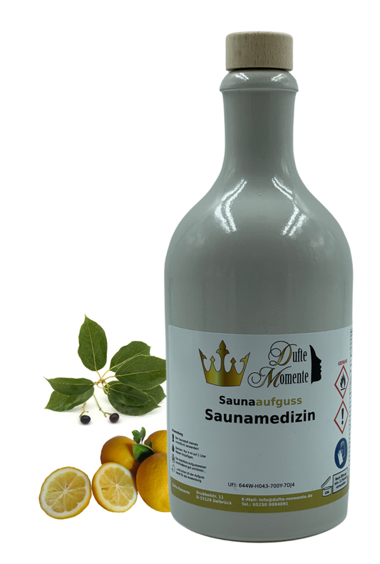 Saunaduft Konzentrat Flasche aus Steinzeug  500 ml Saunamedizin