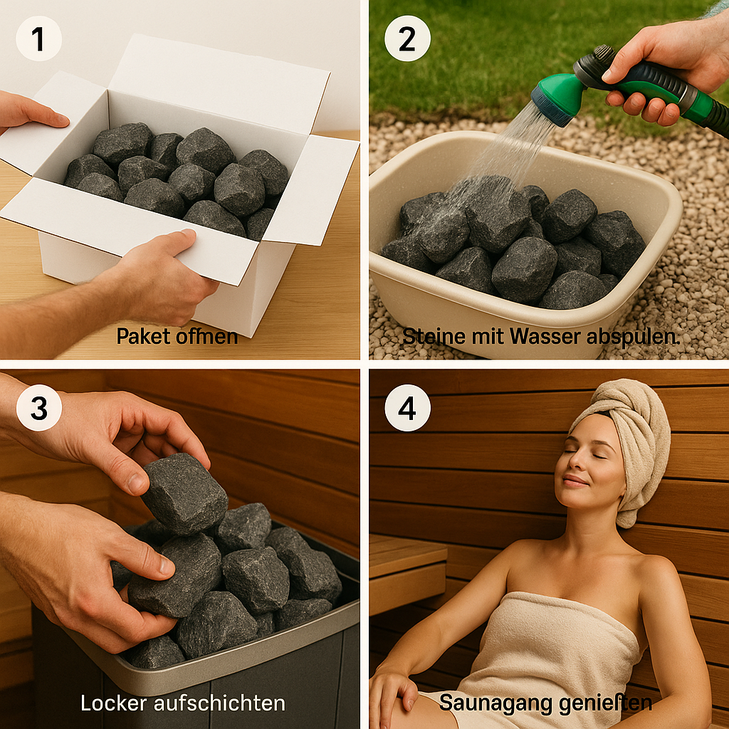 Saunasteine Gabbro / Diabase – 20 kg | 50–90 mm & 70–150 mm