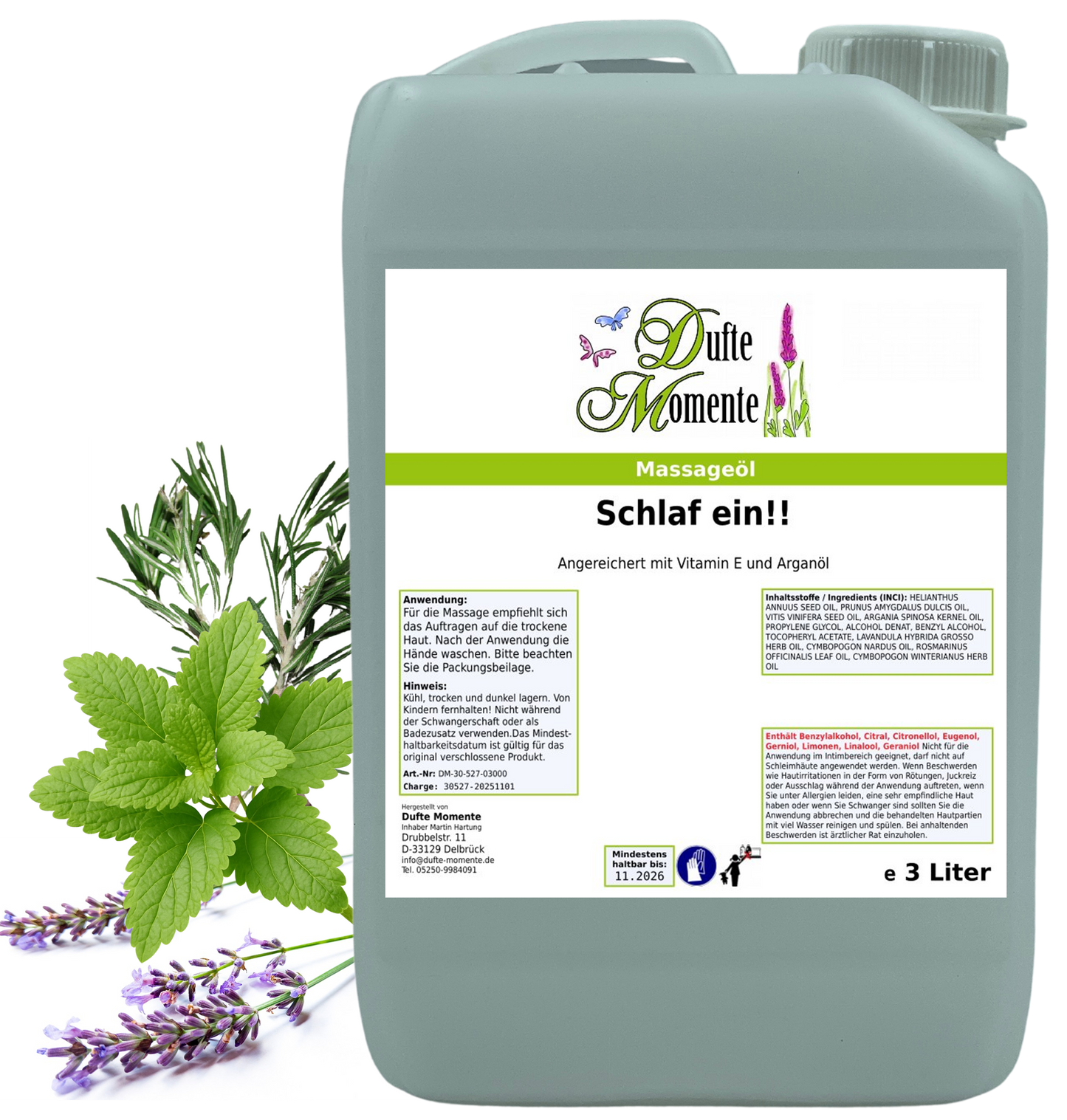 Produkt Massageöl 3 Liter Schlaf ein
