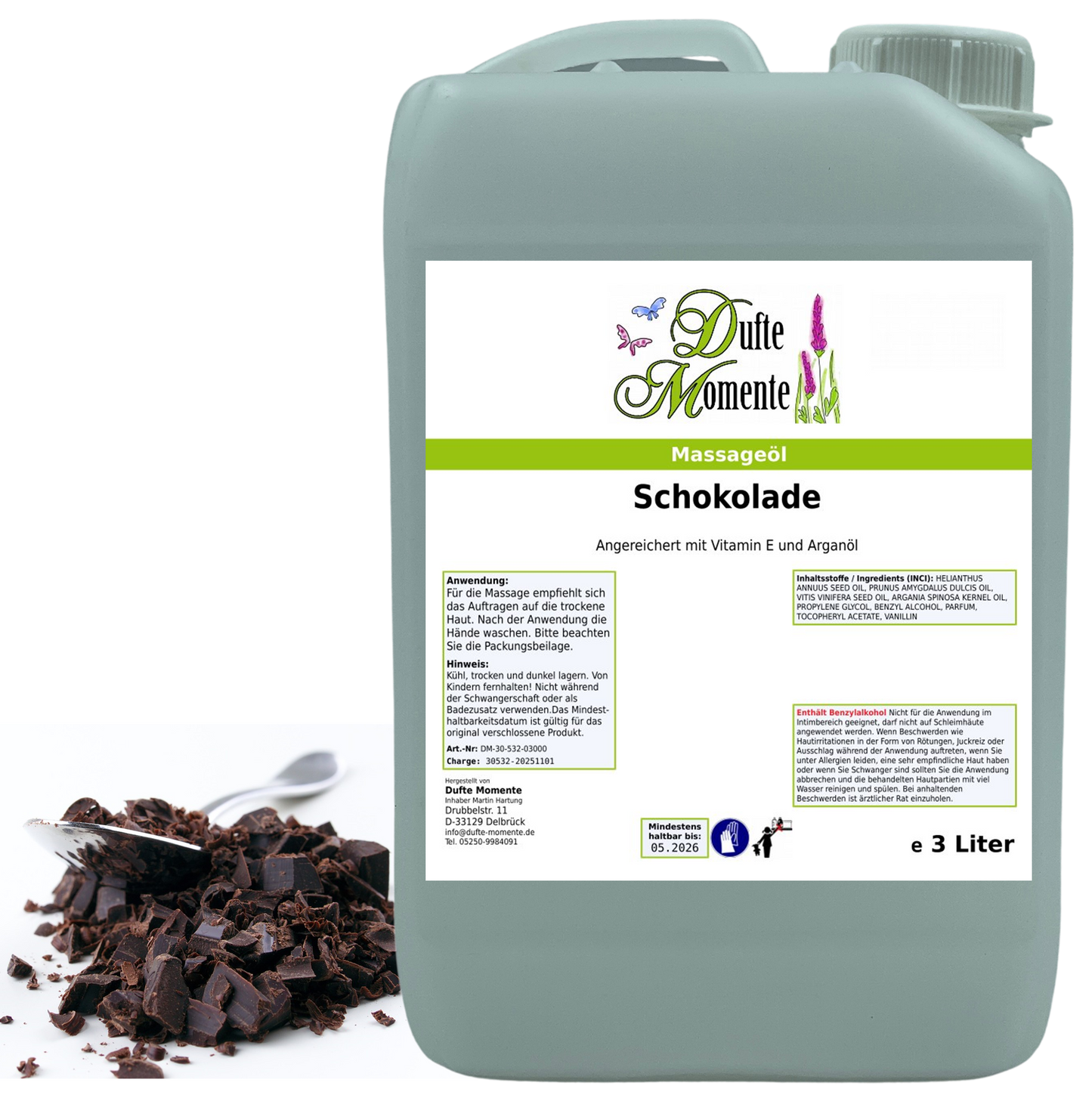 Produktfoto Massageöl 3 Liter Schokolade