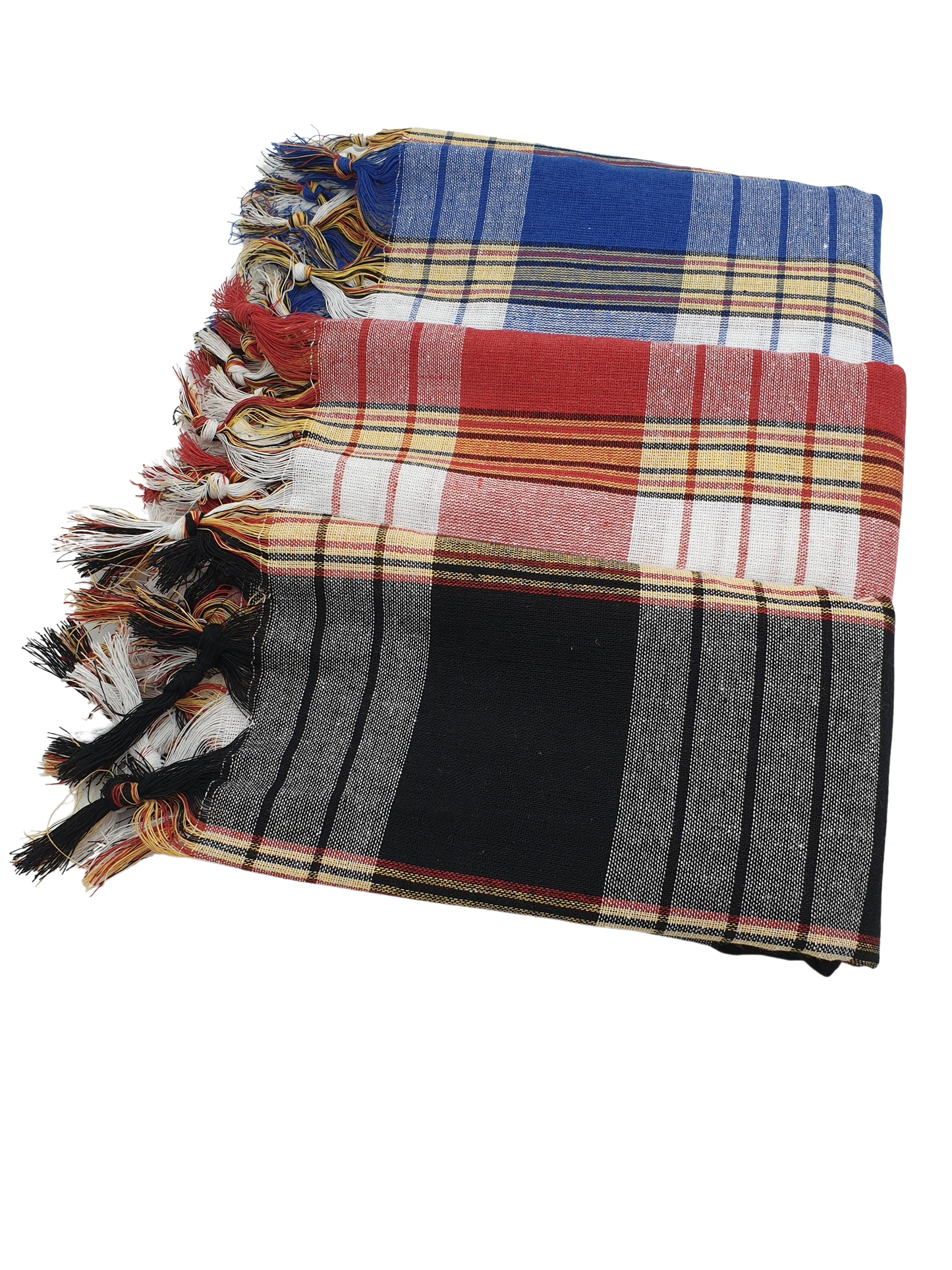 Drei Farben Hamantücher - Blau, Rot, Schwarz