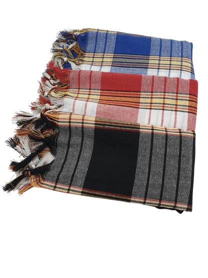 Drei Farben Hamantücher - Blau, Rot, Schwarz