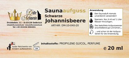 Etikett 20ml Schwarze Johannisbeere