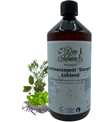 Massageöl 1 Liter Danach mit visualisierten Bestandteilen
