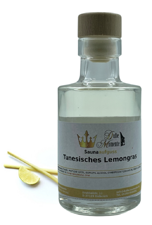 Saunaduft Konzentrat Glasflasche 100ml Tunesisches Lemongras