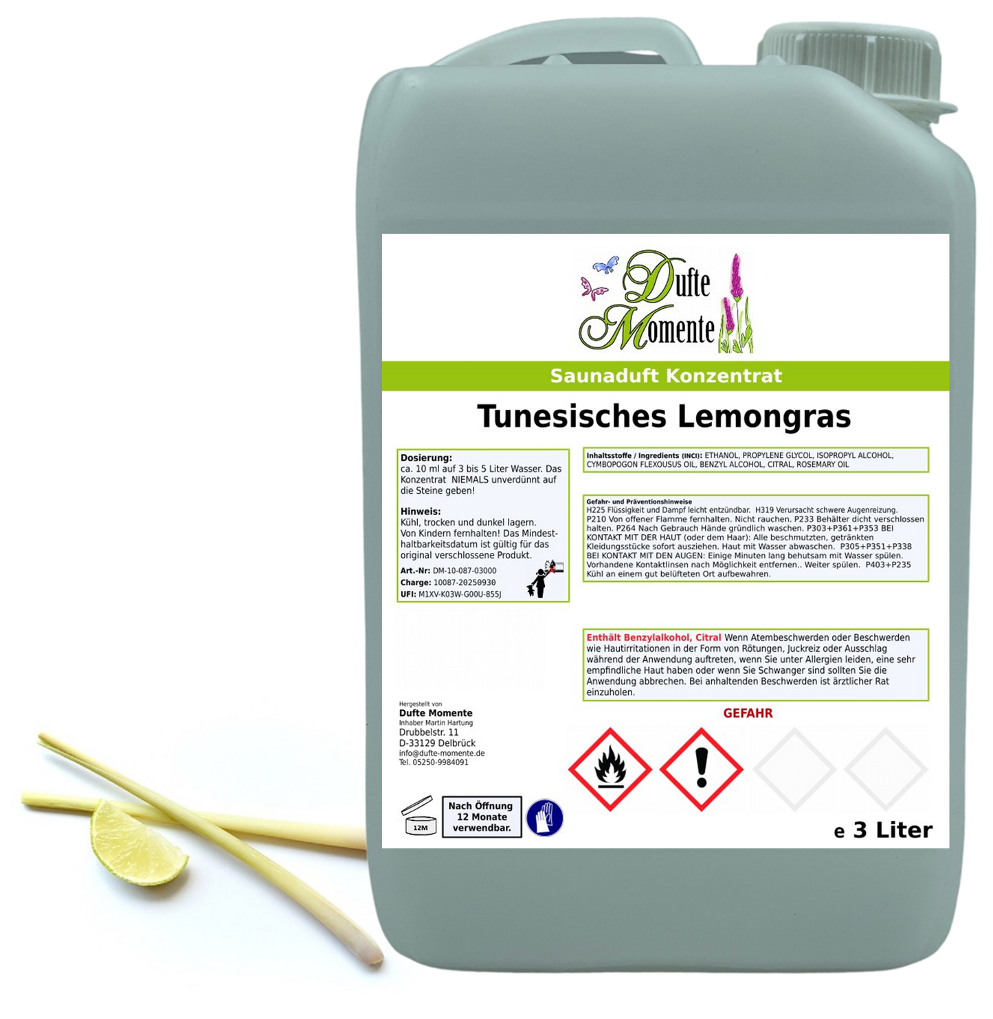 Lemongras Saunaaufguss-Konzentrat | 250 ml – 3 L | Profi-Qualität
