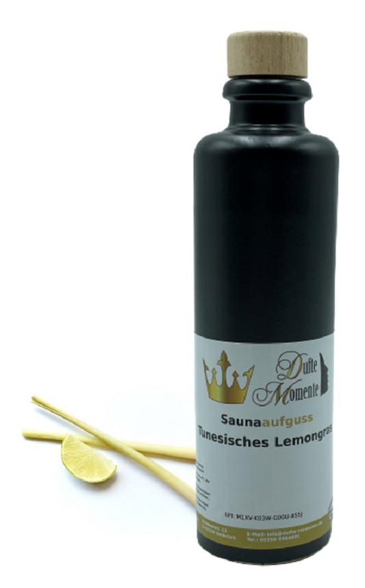 Saunaduft Konzentrat Flasche aus Steinzeug  200 ml Tunesisches Lemongras