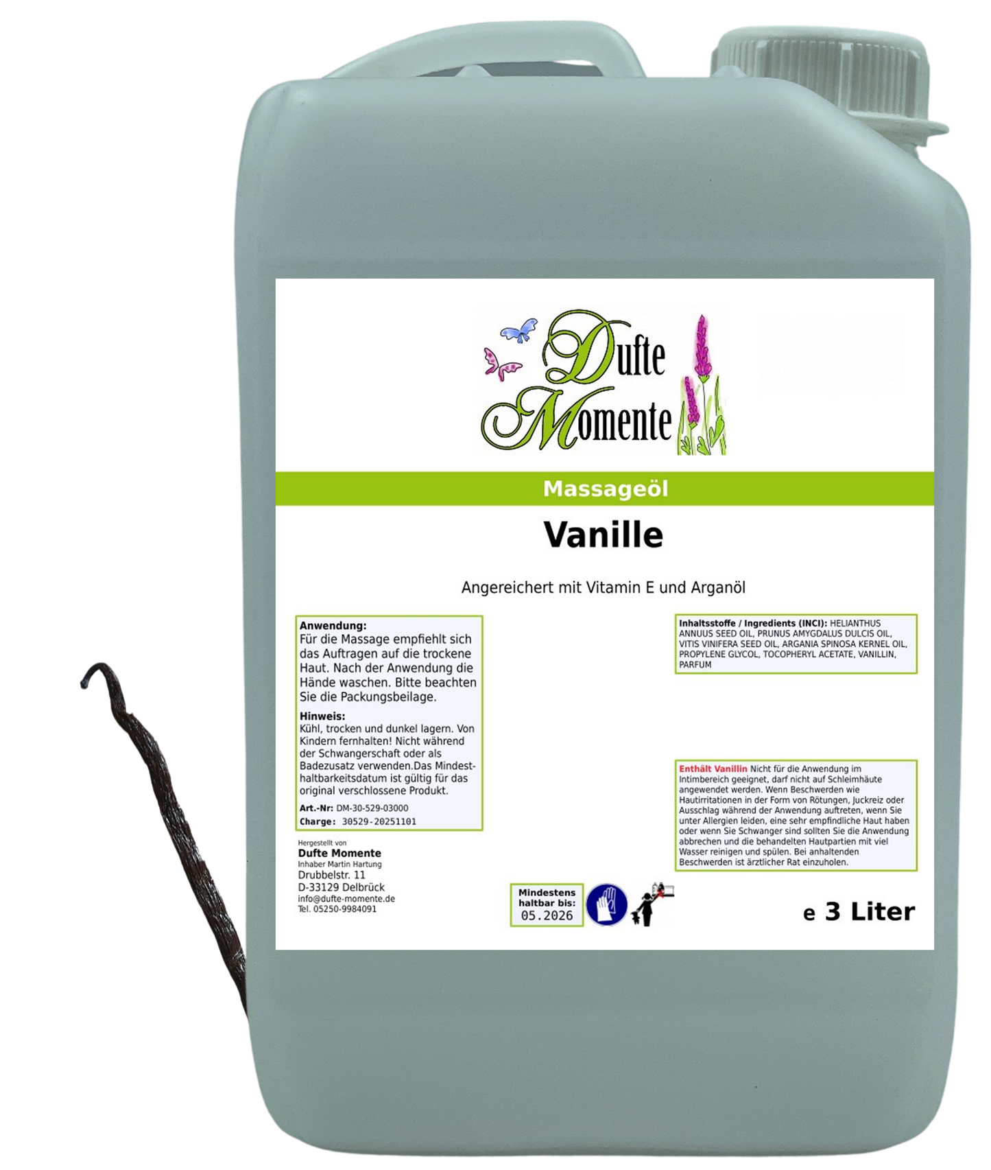 Produktfoto Massageöl 3 Liter Vanille