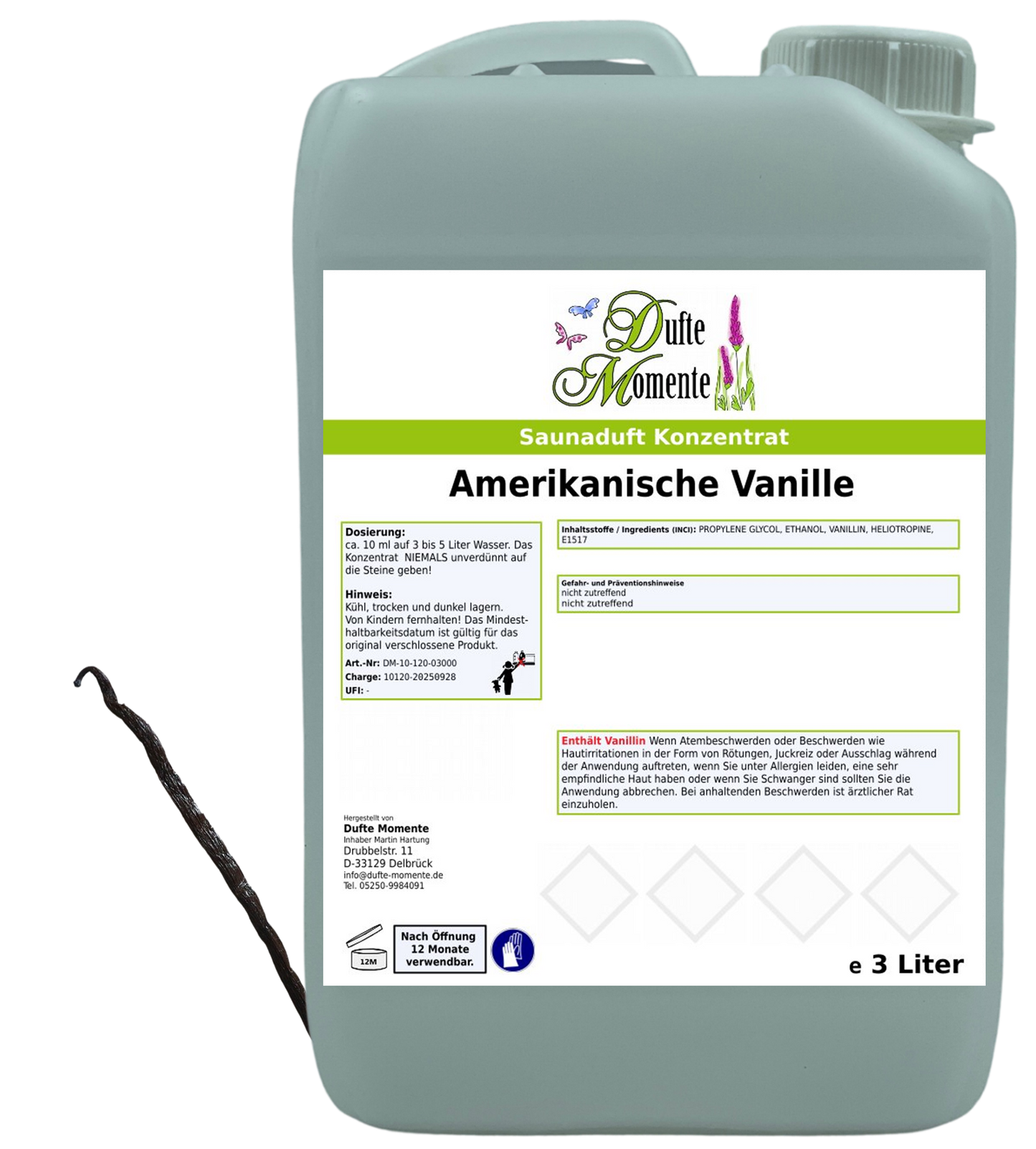 Vanille Saunaaufguss-Konzentrat | 250 ml – 3 L | Sanft & Wohlfühlend