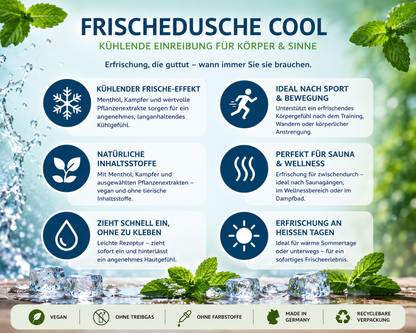 Einreibung Body Splash Frischedusche Cool - 250ml, mit Kampfer und Menthol