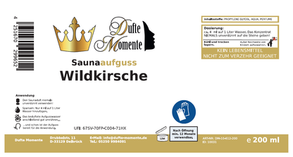 Saunaduft Konzentrat Etikett 200 ml Wildkirsche