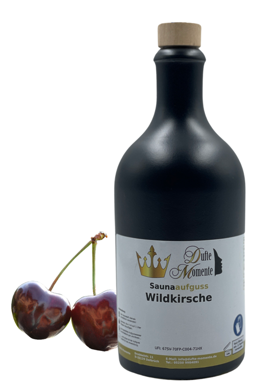 Saunaduft Konzentrat Flasche aus Steinzeug  500 ml Wildkirsche