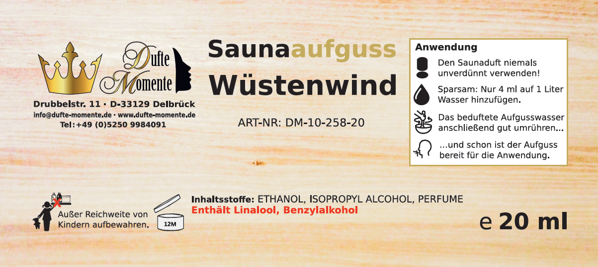 Etikett 20ml Wüstenwind