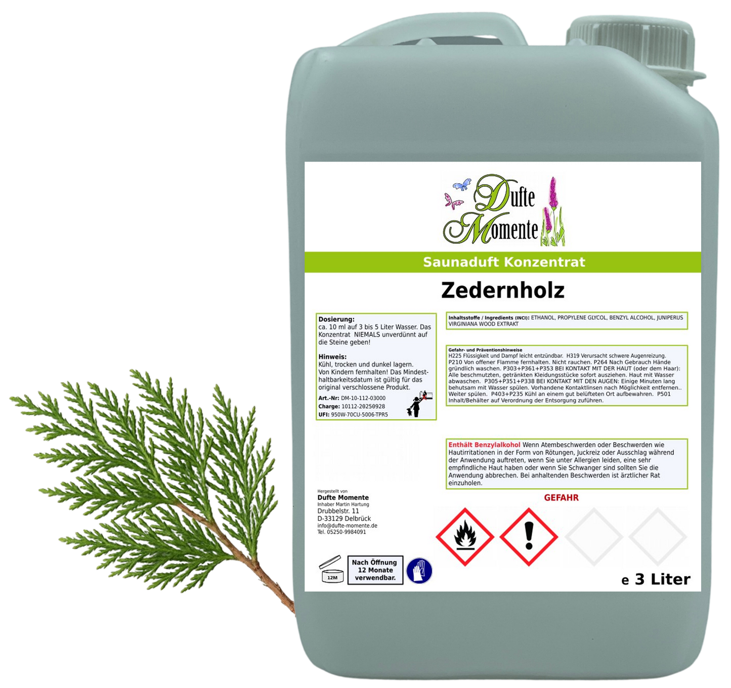 Zedernholz Saunaaufguss-Konzentrat | 250 ml – 3 L | Profi-Qualität