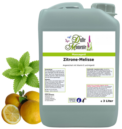 Produktfoto Massageöl 3 Liter Zitrone-Melisse