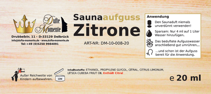 Etikett 20ml Zitrone