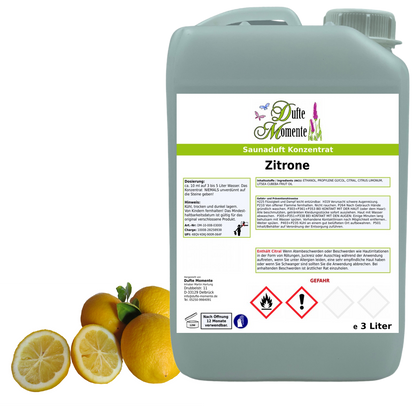 Zitrone Saunaaufguss-Konzentrat | 250 ml – 3 L | Frisch & Belebend