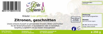 Getrocknete Kräuter Etikett 250g Zitronen geschnitten
