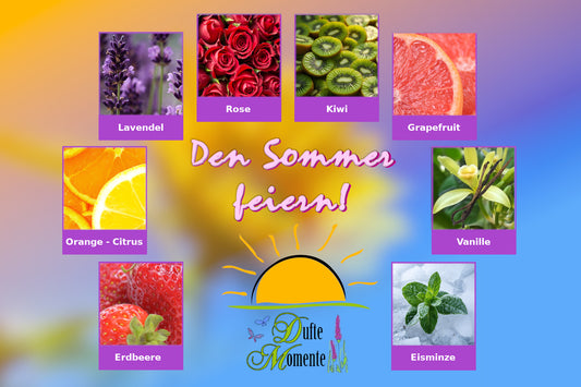 Sommerdüfte Bild-Kollektion der Duftsorten wie im Artikeltext beschrieben